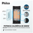 Calefactor Infrarrojo de Pared Digital Philco PBSV2022P 2000W con Display y Control Remoto